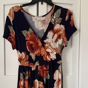 Nine Britton MATERNITY Navy Floral Maxi Dress medium
